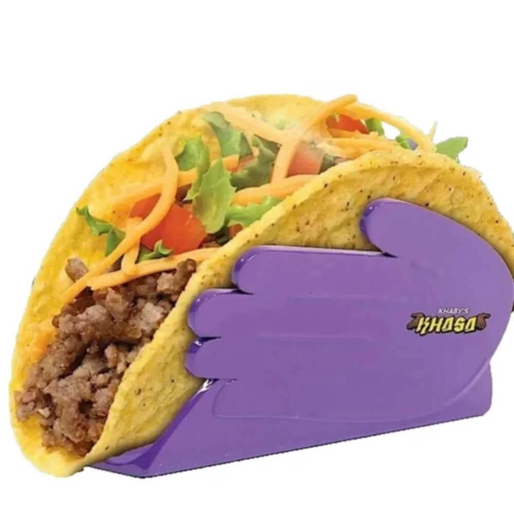 Taco Holders 4 Piece Set Of Purple Hands To Hold Tacos NEW